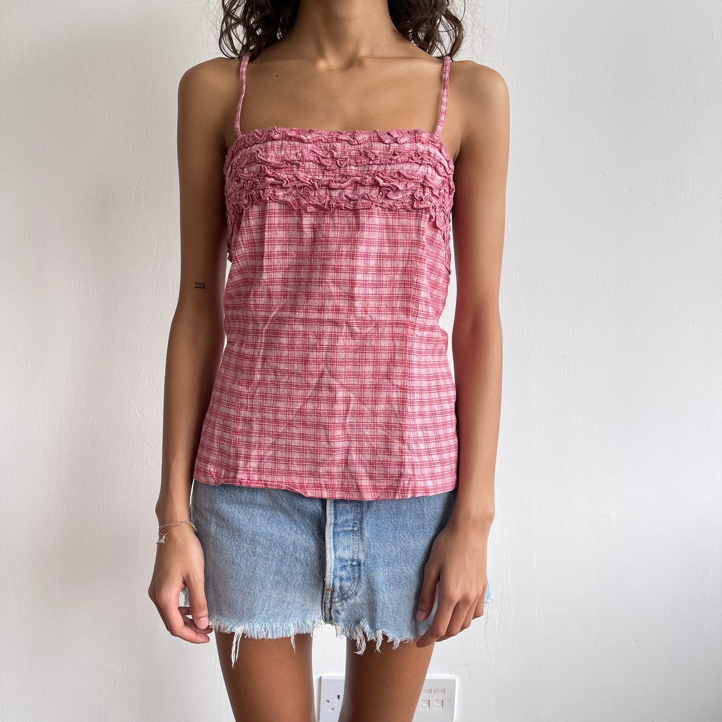 Pink gingham cami - Size M/L