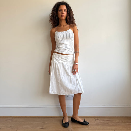 White pleat midi skirt - Size S/M