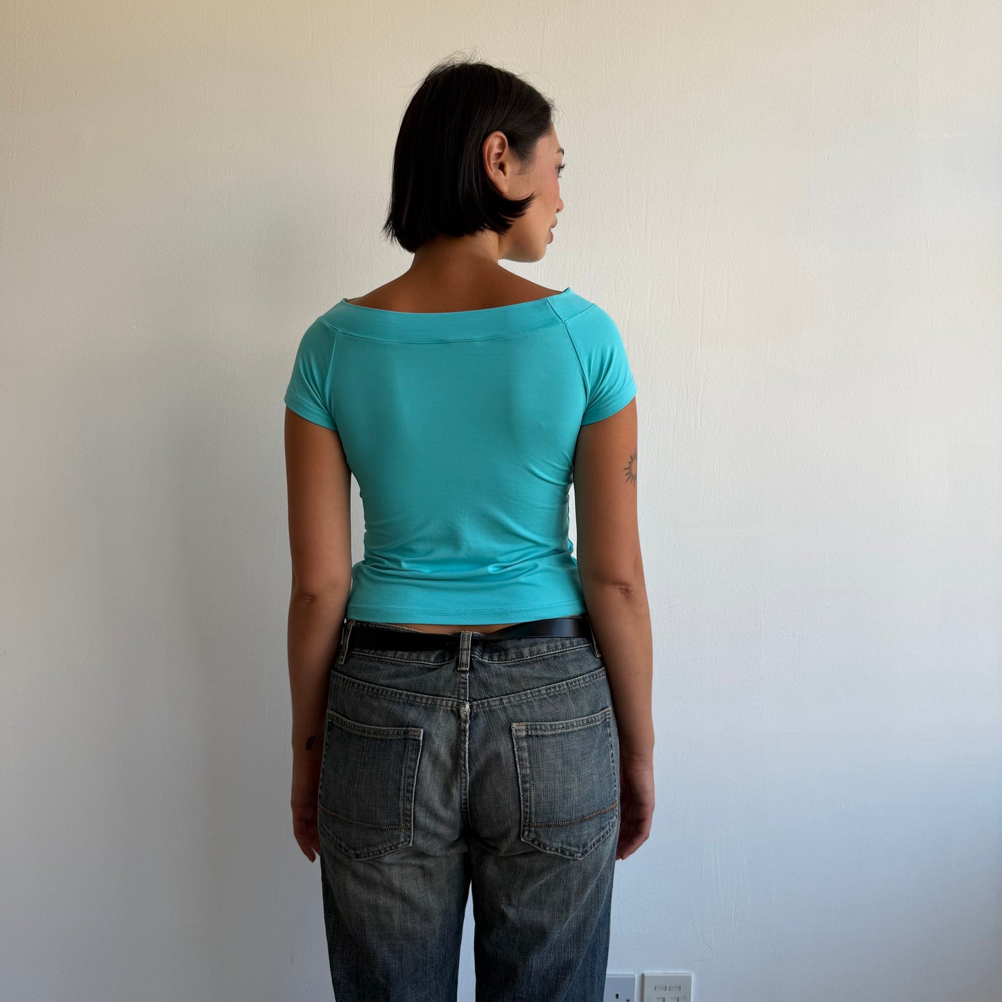 Turquoise Bardot top - Size S