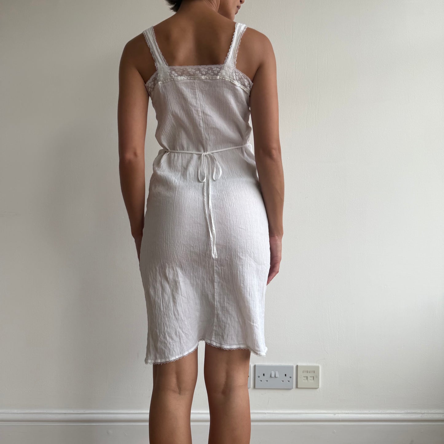 White cheesecloth milkmaid dress - Size S