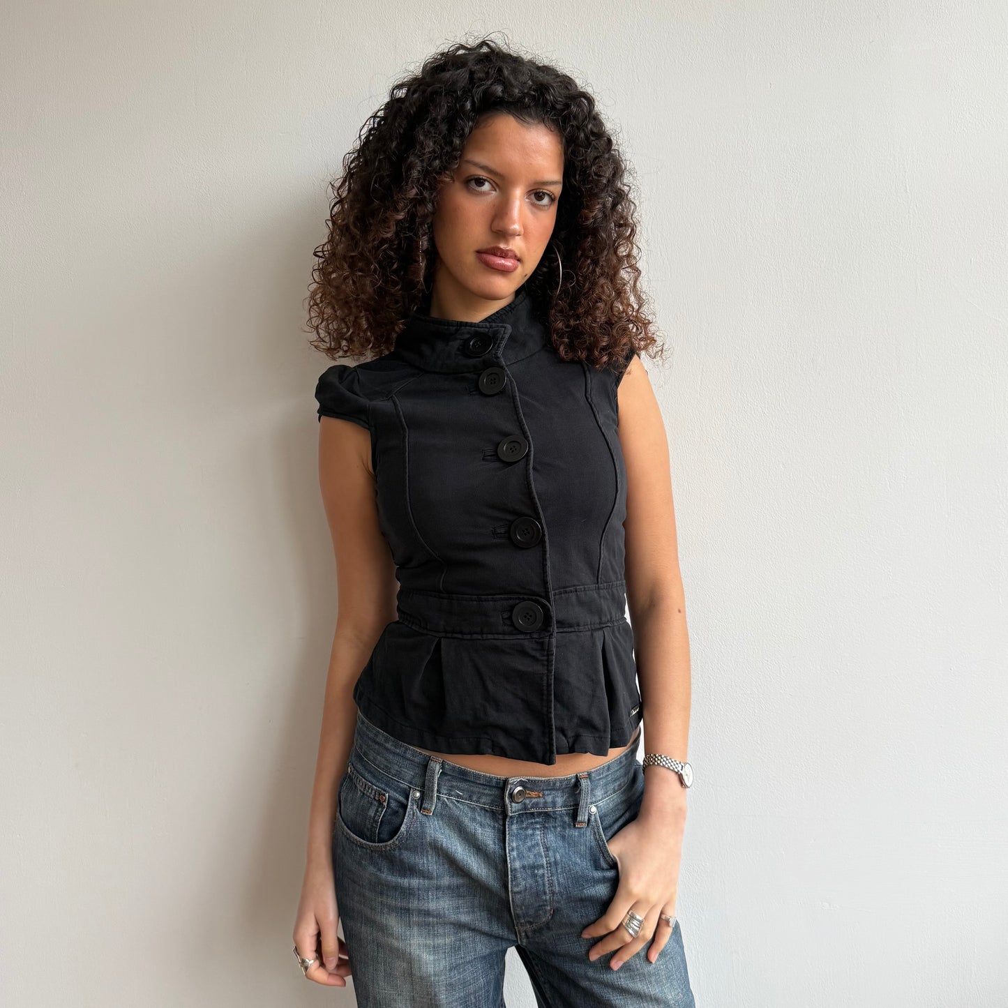 Short sleeve black peacoat jumper - Size S