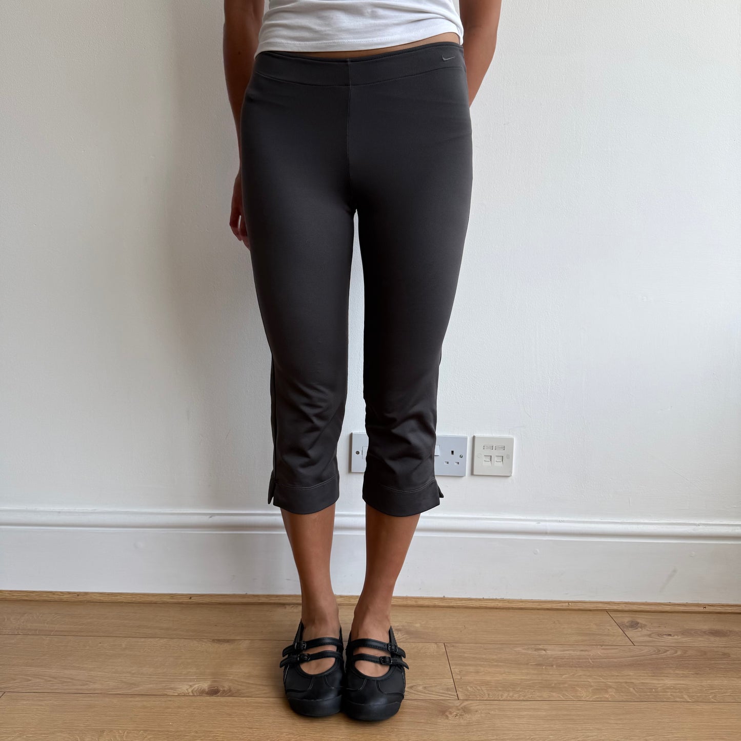 Taupe Nike zip side capris - Size XS