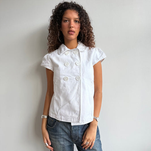 White short sleeve peacoat - Size S