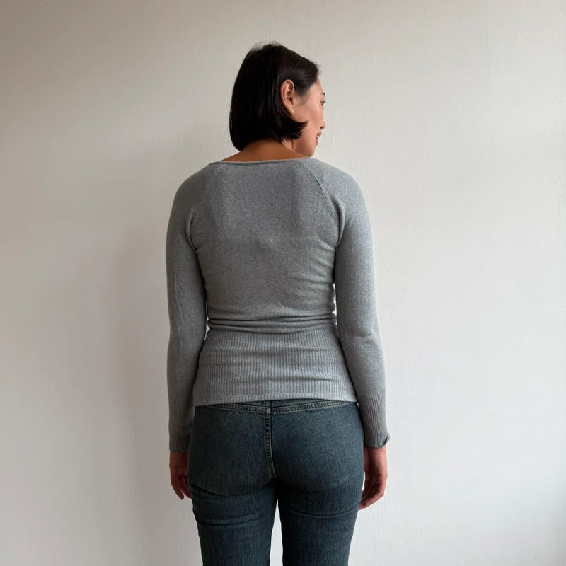 Grey Morgan keyhole front knit jumper - Size S