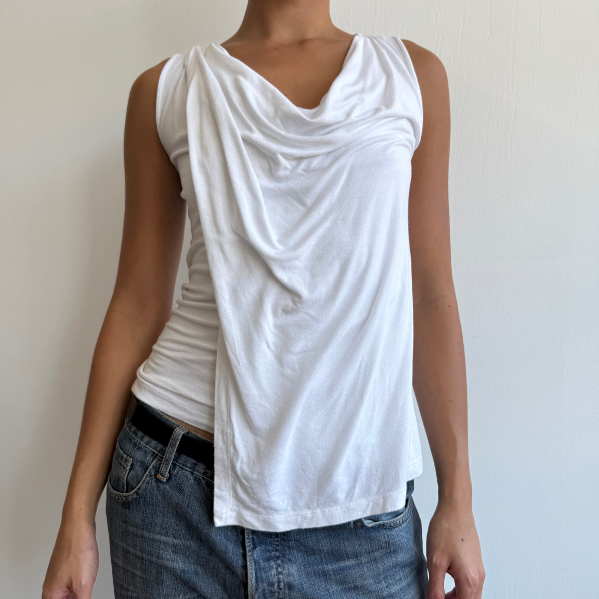 Ralph Lauren white drape top - Size S
