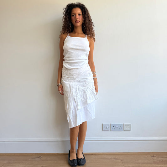 White patchwork broderie skirt - Size XS