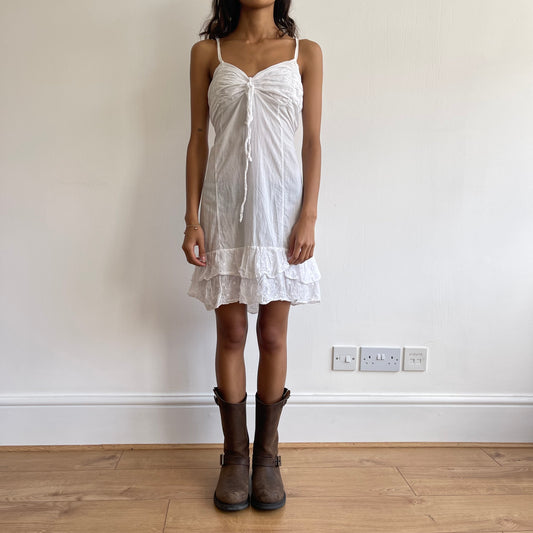 White broderie mini dress - Size S