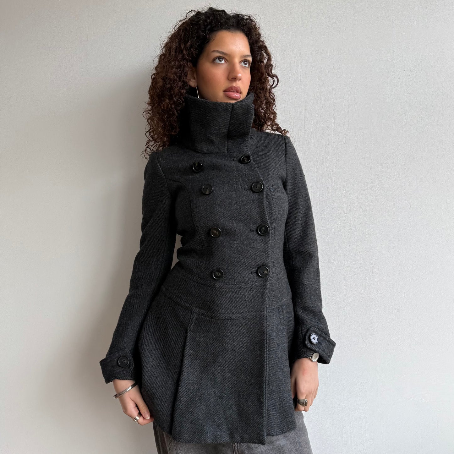 Grey peacoat dress - Size S