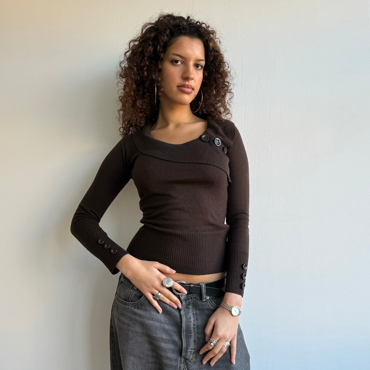 Brown bardot knit - Size S