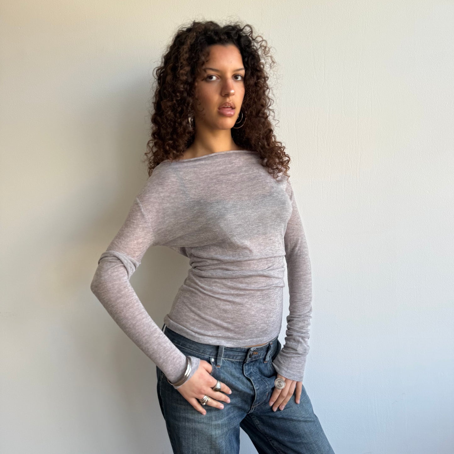 Fine knit cowl neck - Size S