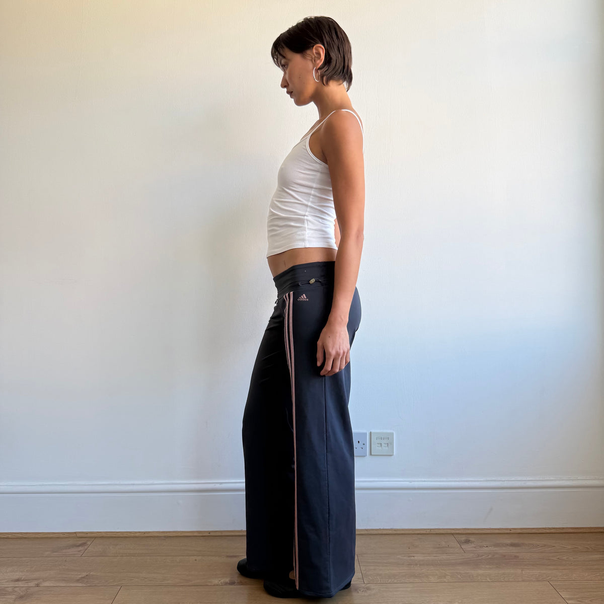 Navy + pink Adidas yoga pants - Size S
