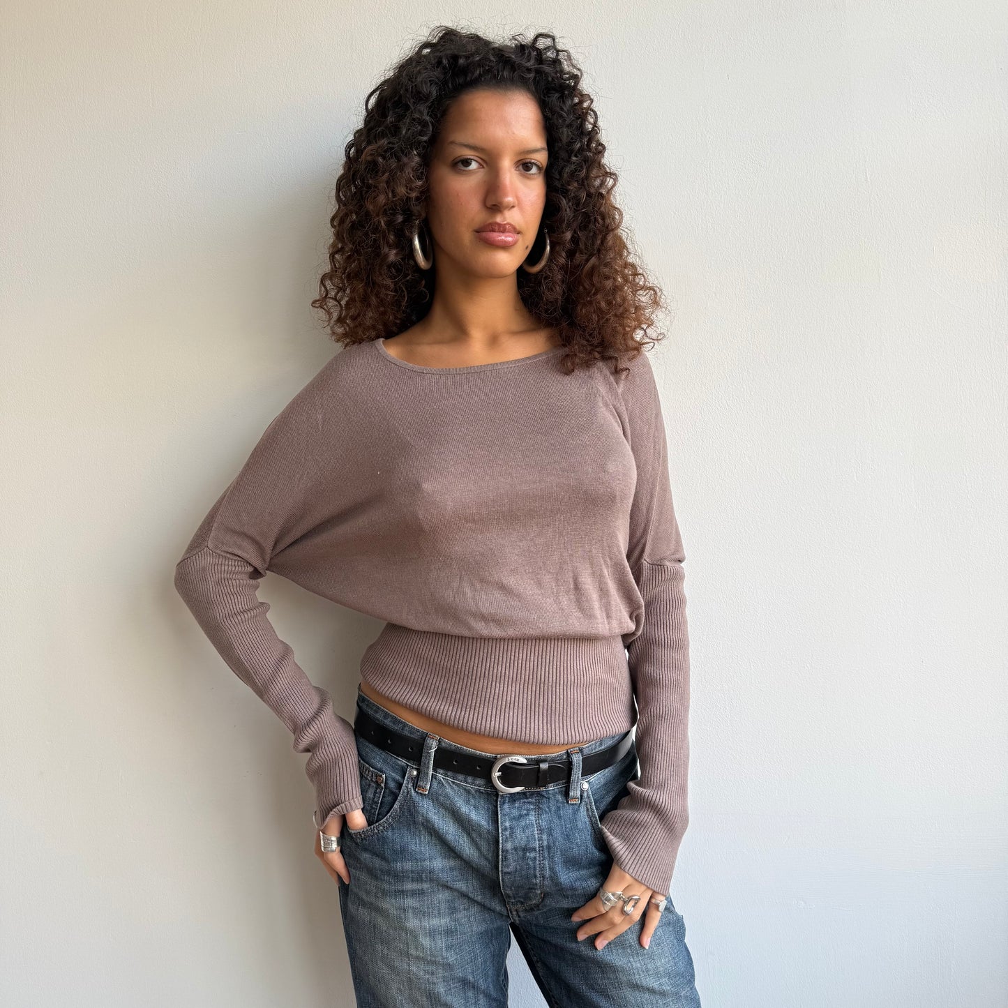 Taupe slouchy knit - Size S