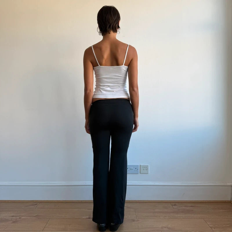 Black Adidas 3 stripe wide leg yoga pants - Size XXS/XS