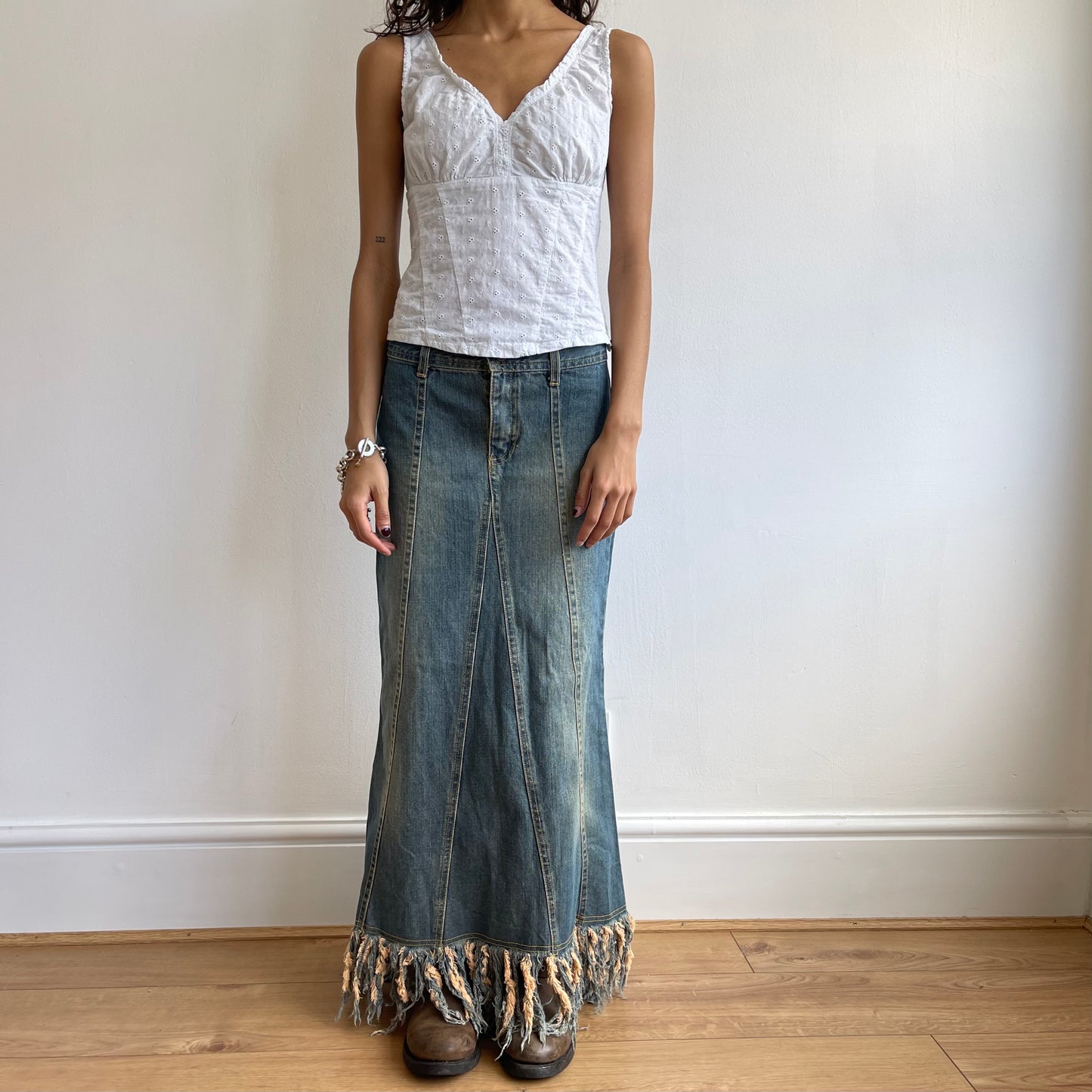 Broderie anglaise milkmaid top - Size S
