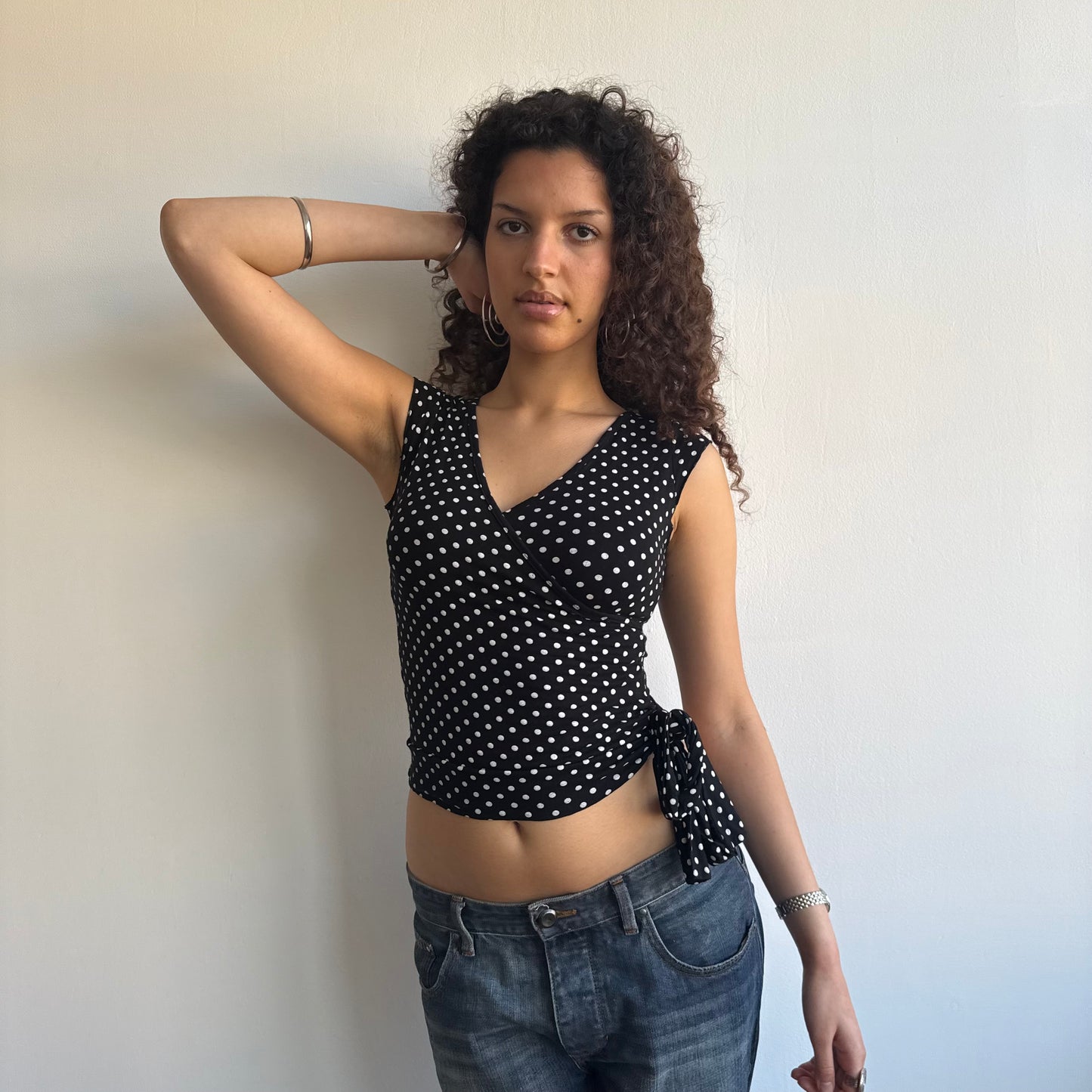 Polka dot wrap top - Size S