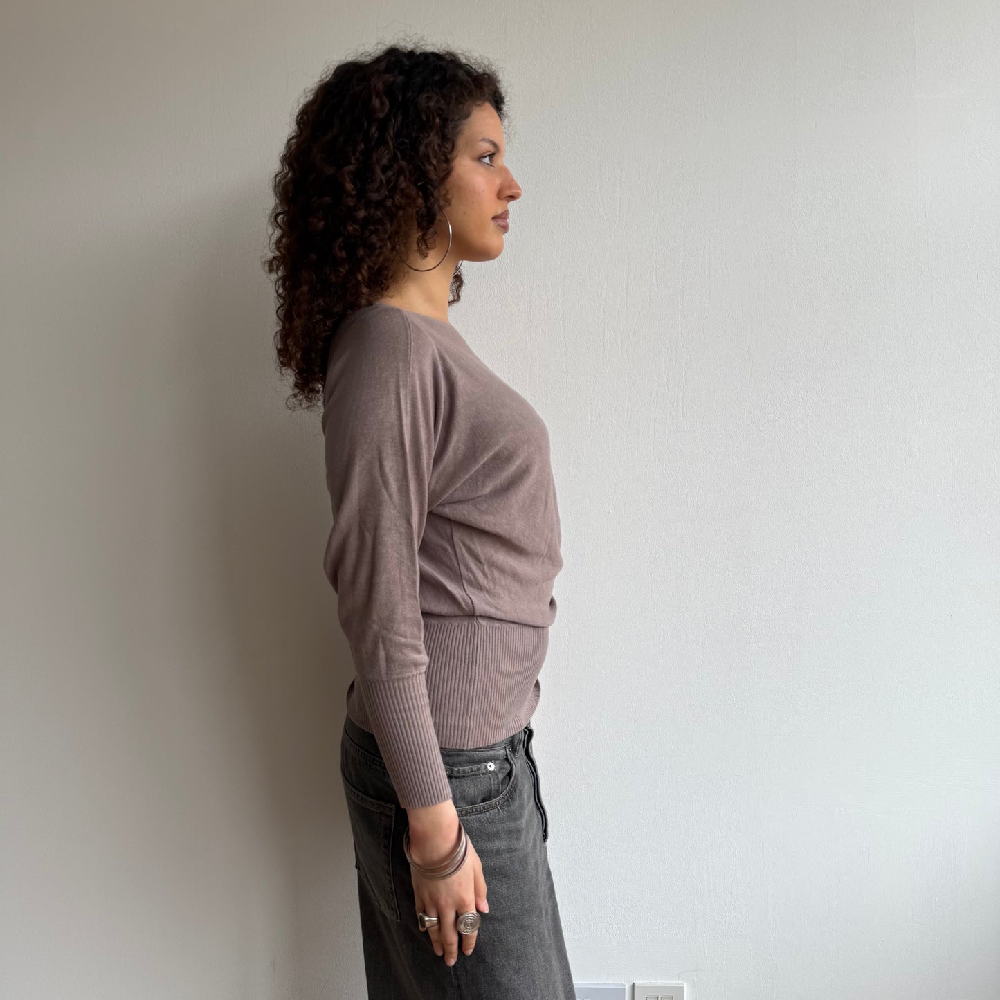 Beige (2) slouchy knit jumper - Size S-M