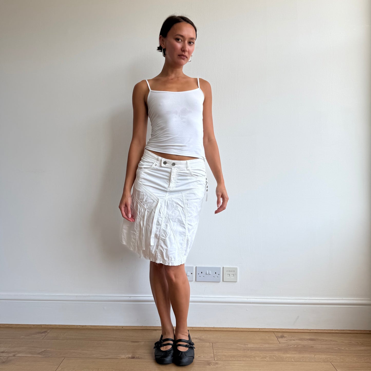 White cargo tassel skirt - Size XS + S