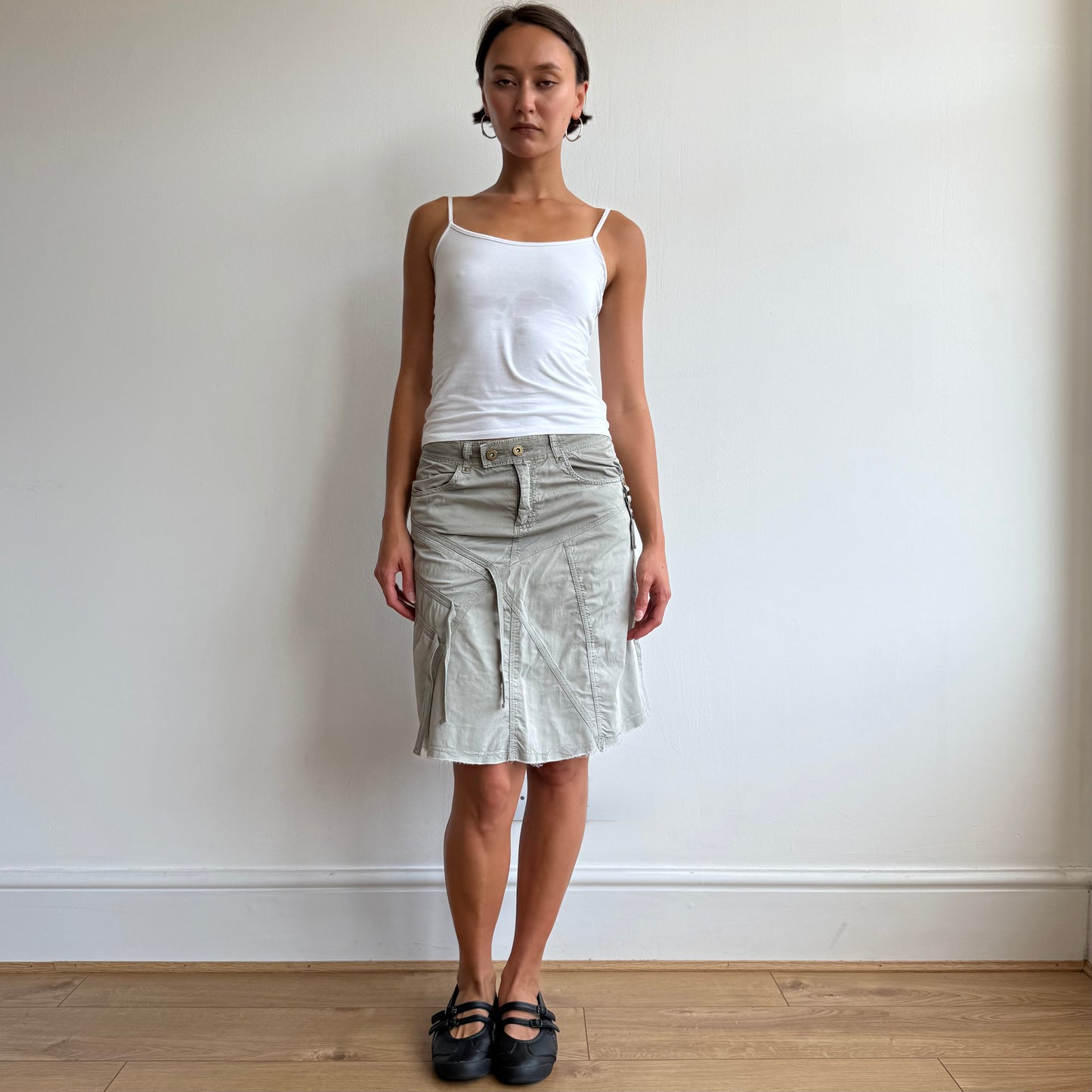 Khaki cargo tassel skirt - Size S