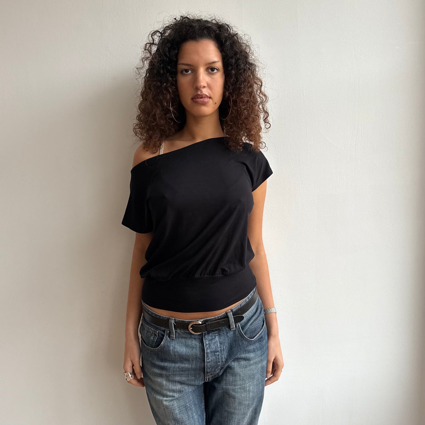 Black slouchy t-shirt - Size S/M