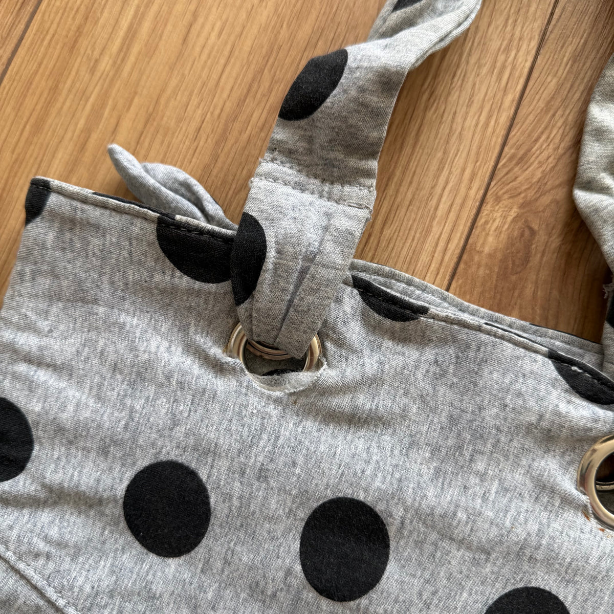 Grey polka dot tote bag - One Size
