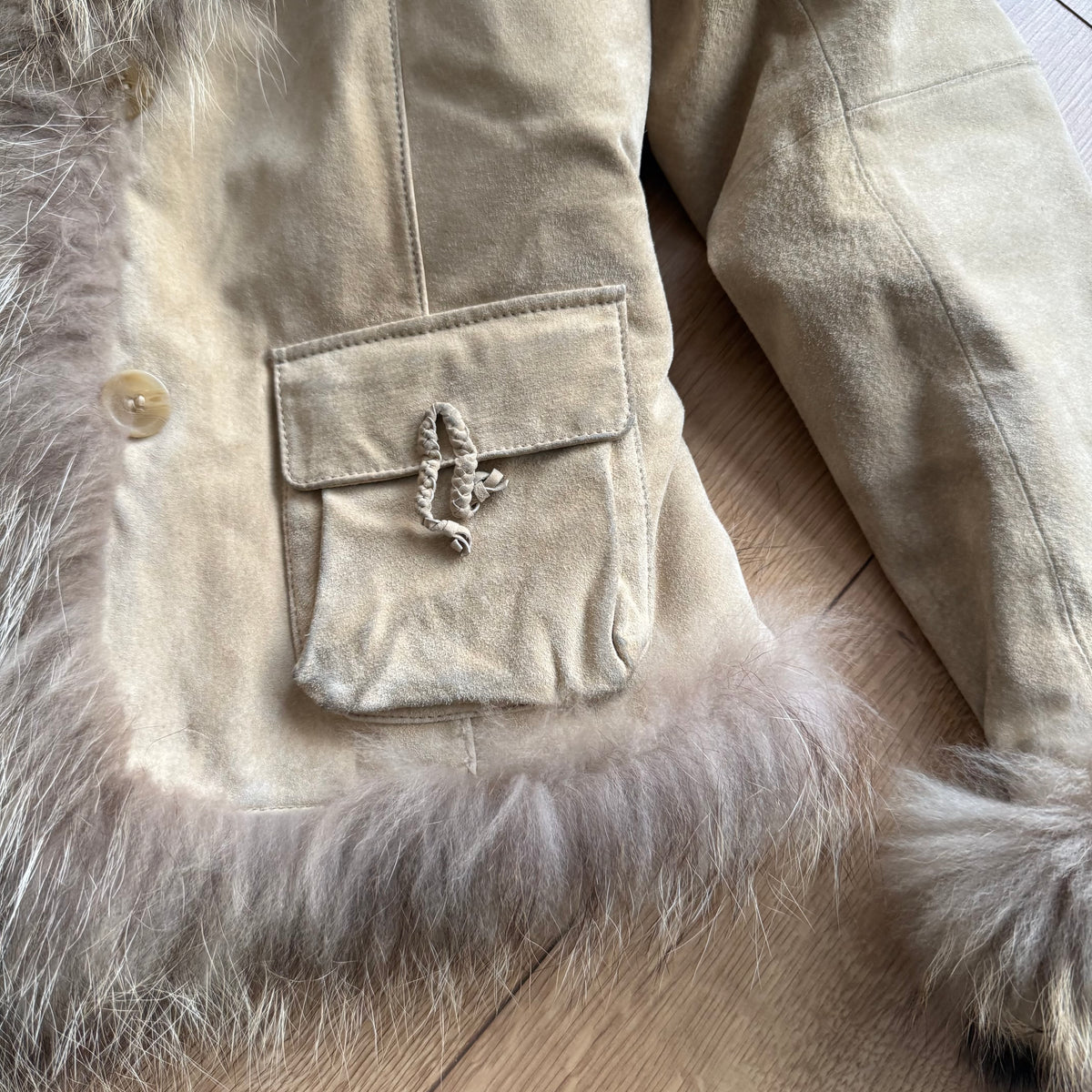 Brown leather suede afghan coat - Size M