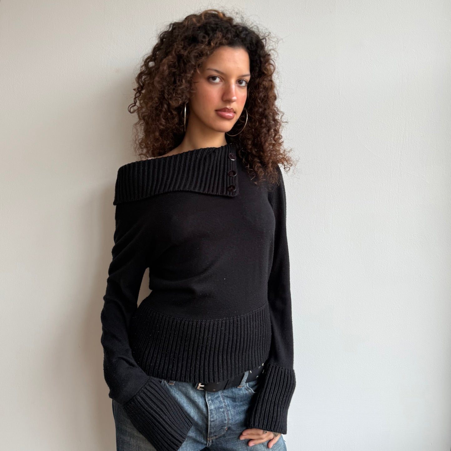 Black Bardot knit - Size S/M