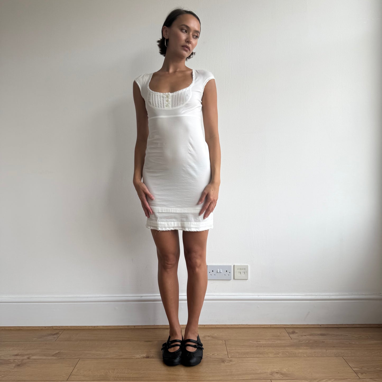 White milkmaid mini dress - Size S