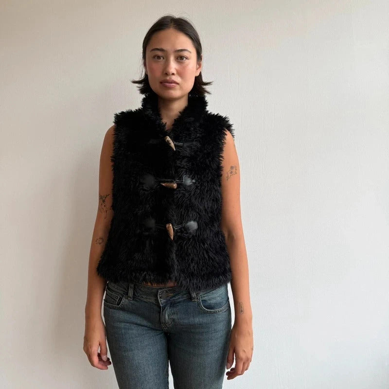 Faux fur toggle gilet - Size S