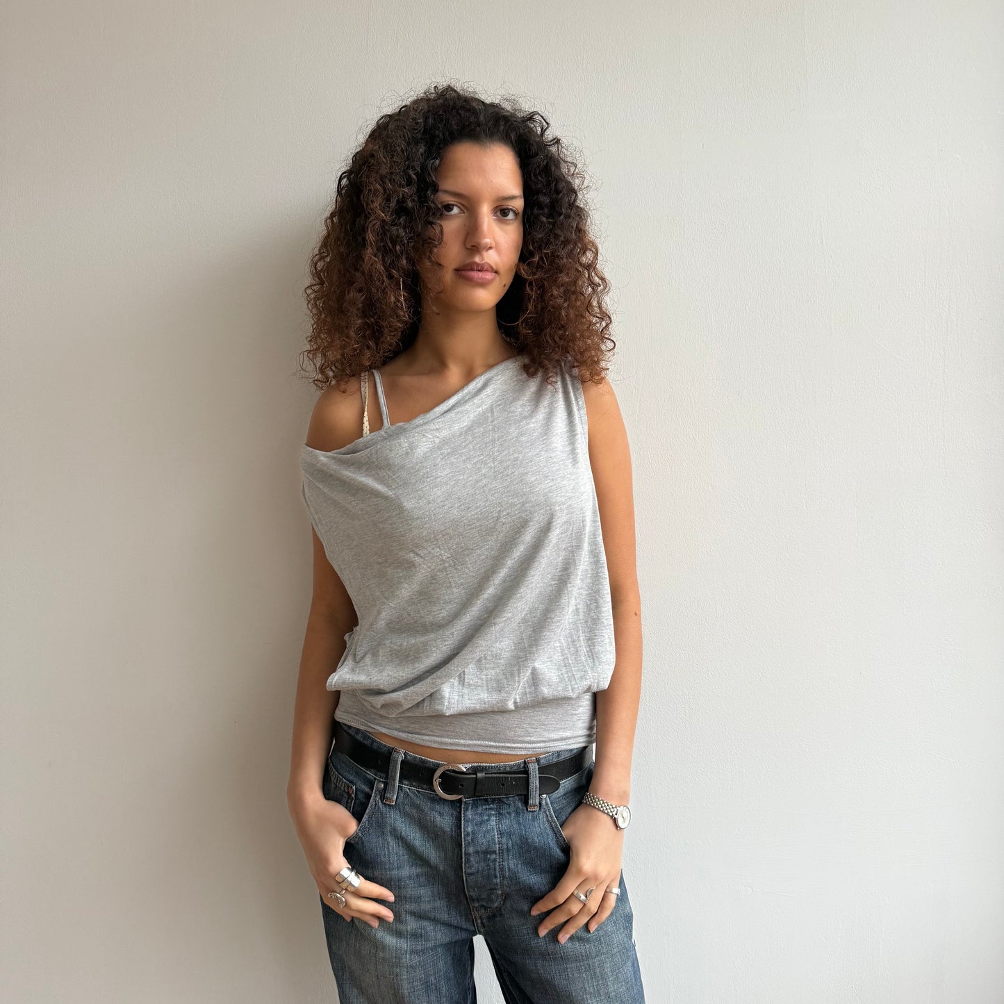 Grey double layer top - Size M