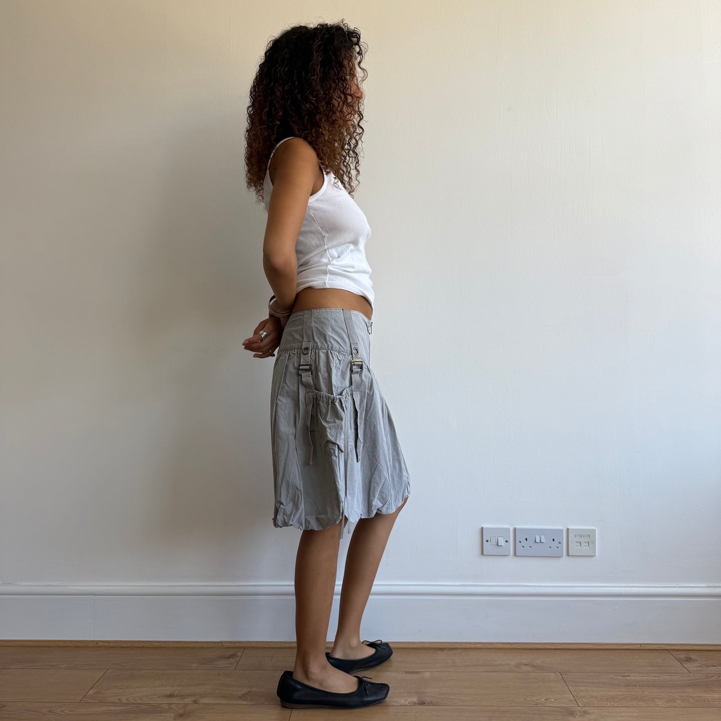 Grey cargo bubble skirt - Size M