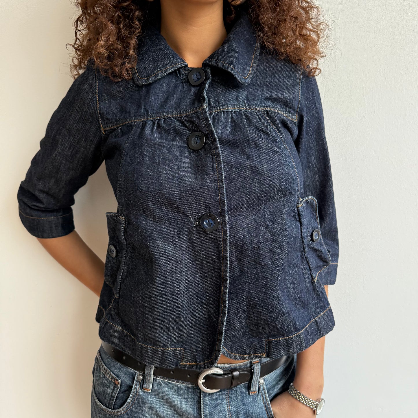 Denim 3/4 sleeve peacoat - Size S