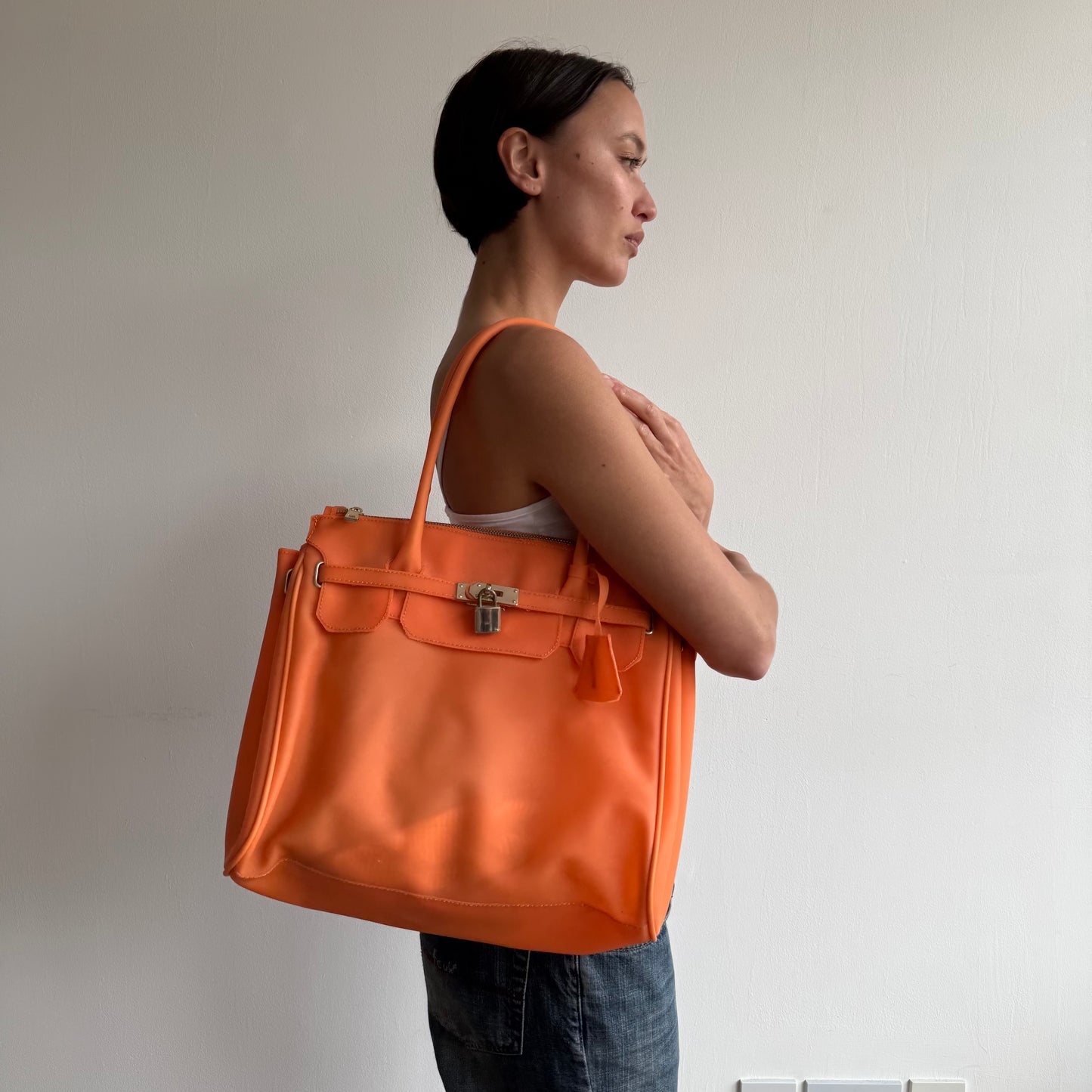 Orange jelly ‘firkin’ bag - One Size