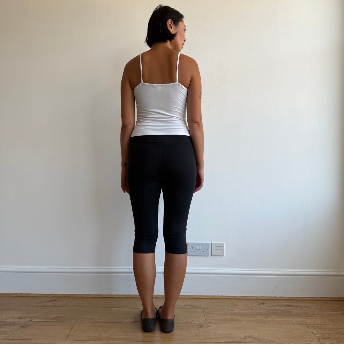 Black Adidas 3-stripe capris - Size S