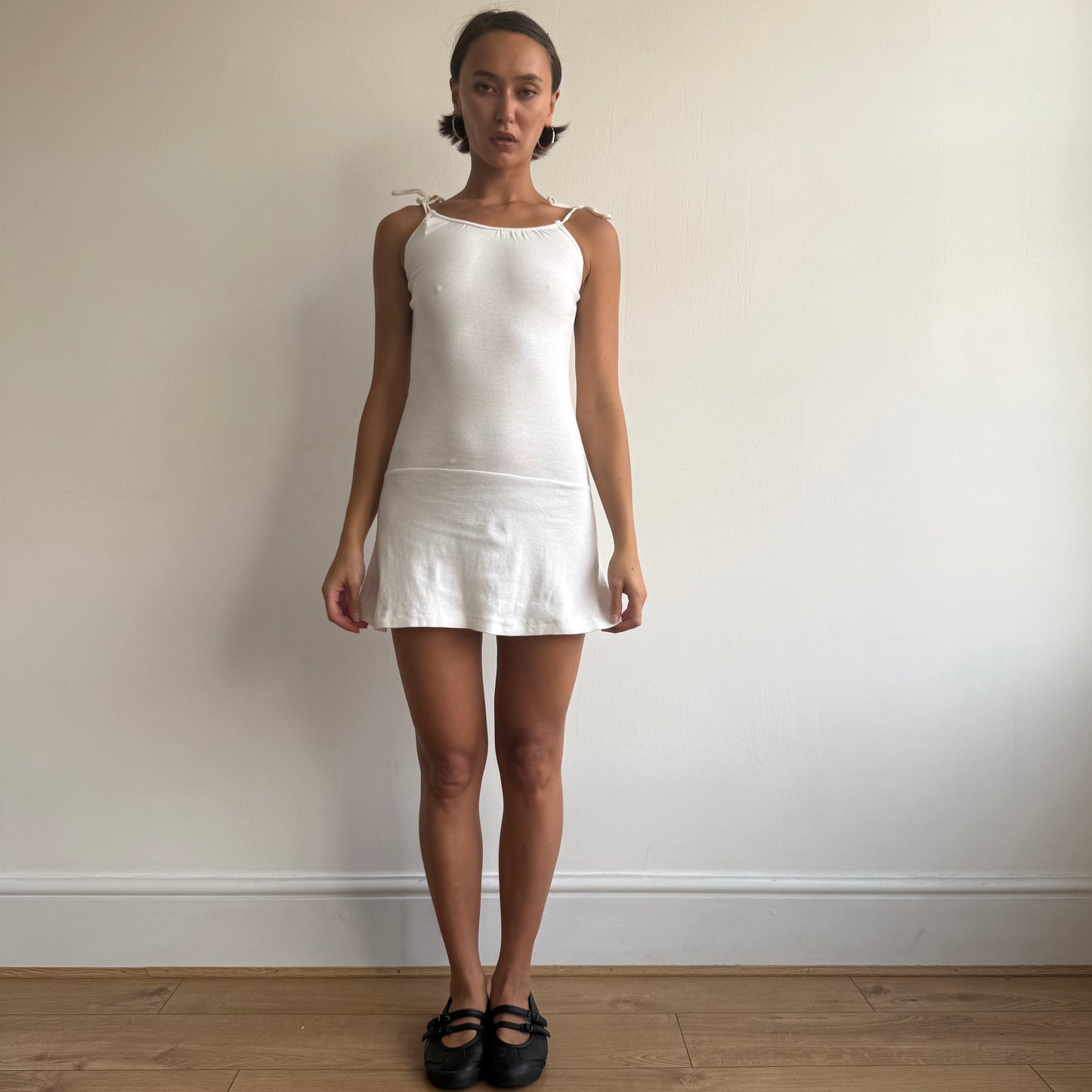 White beaded mini dress - Size S