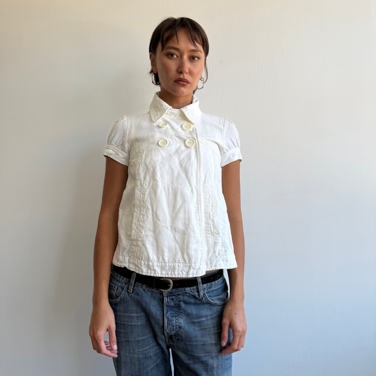 Kenzo white short sleeve peacoat - Size S