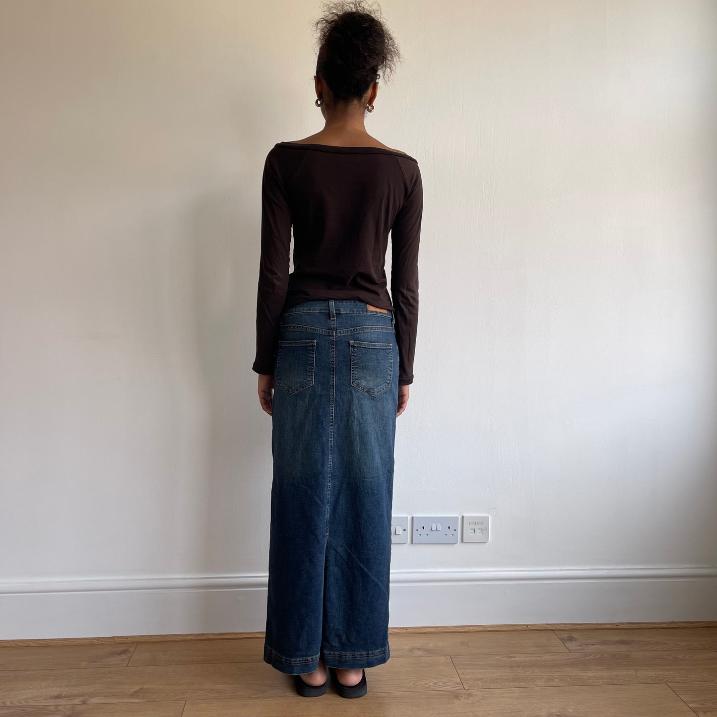 Brown Bardot top - Size S