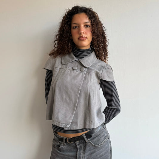 Grey short sleeve peacoat - Size S