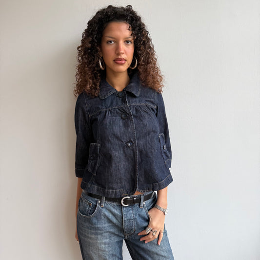 Denim 3/4 sleeve peacoat - Size S