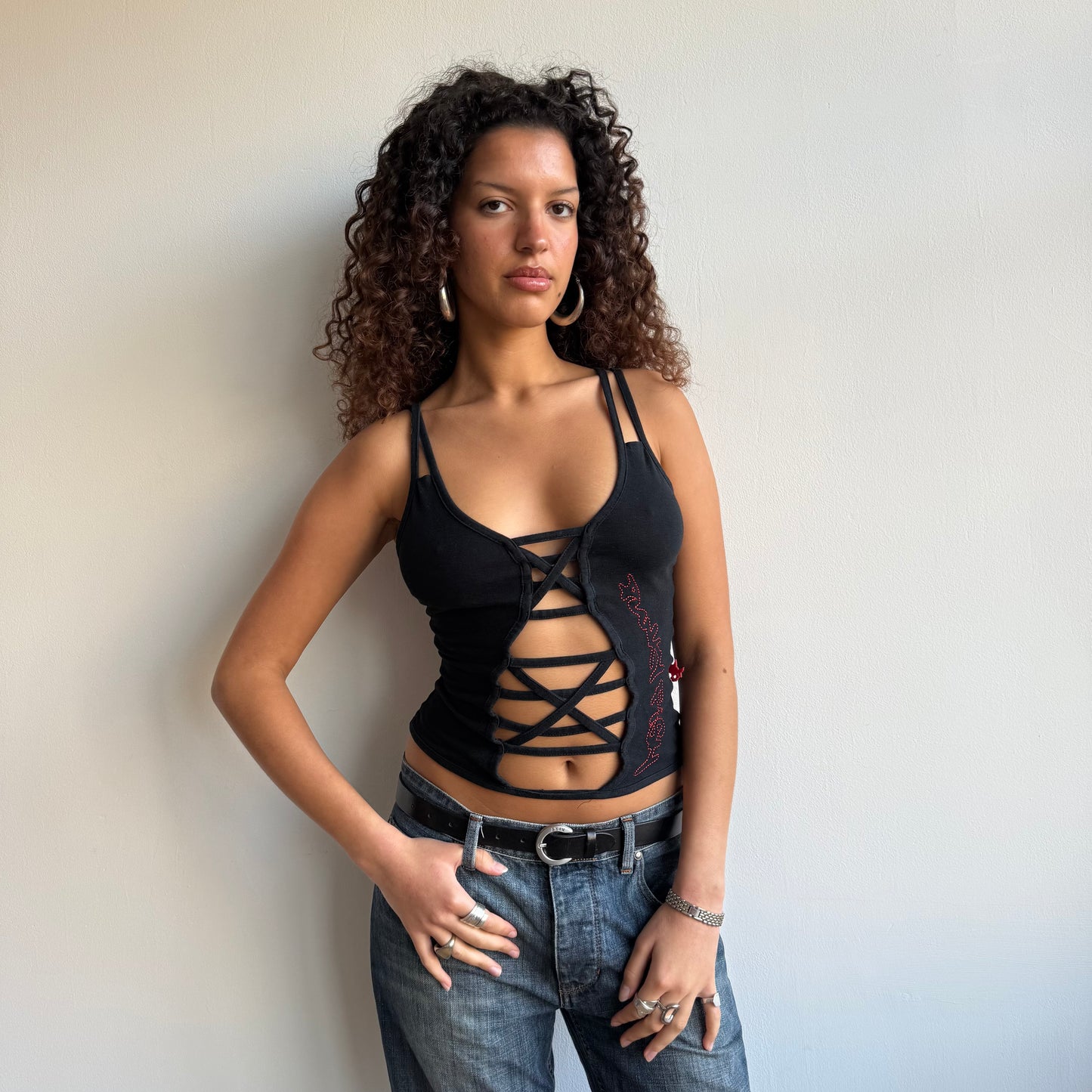 Black Punkyfish cutout top - Size S