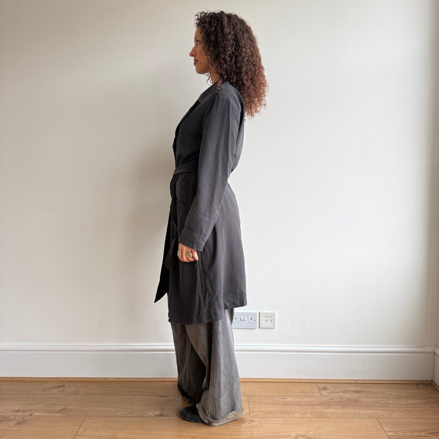 Charcoal grey trench - Size M