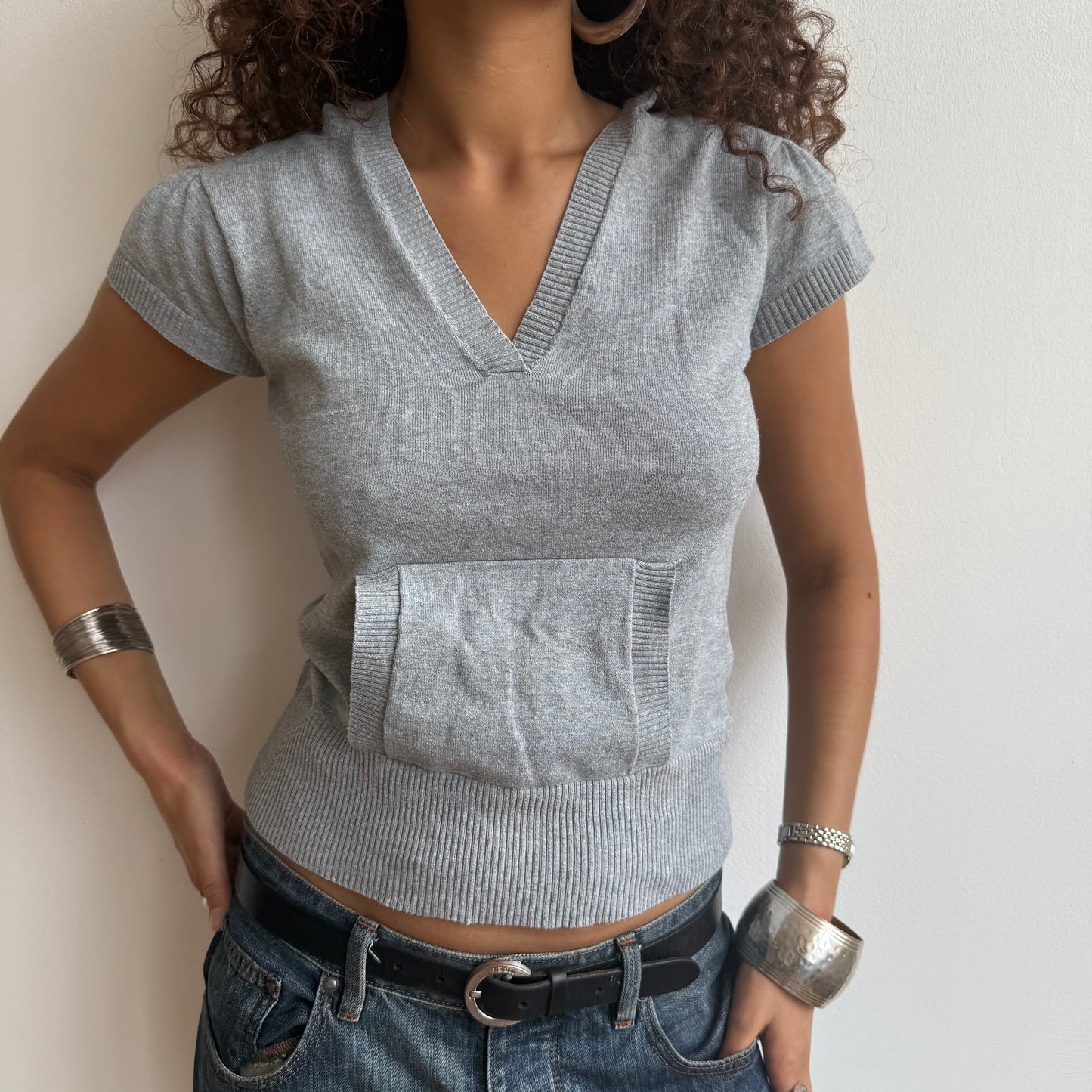 Grey hooded knit - Size S + M