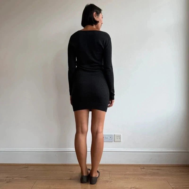 American vintage grey knit dress - Size S-L