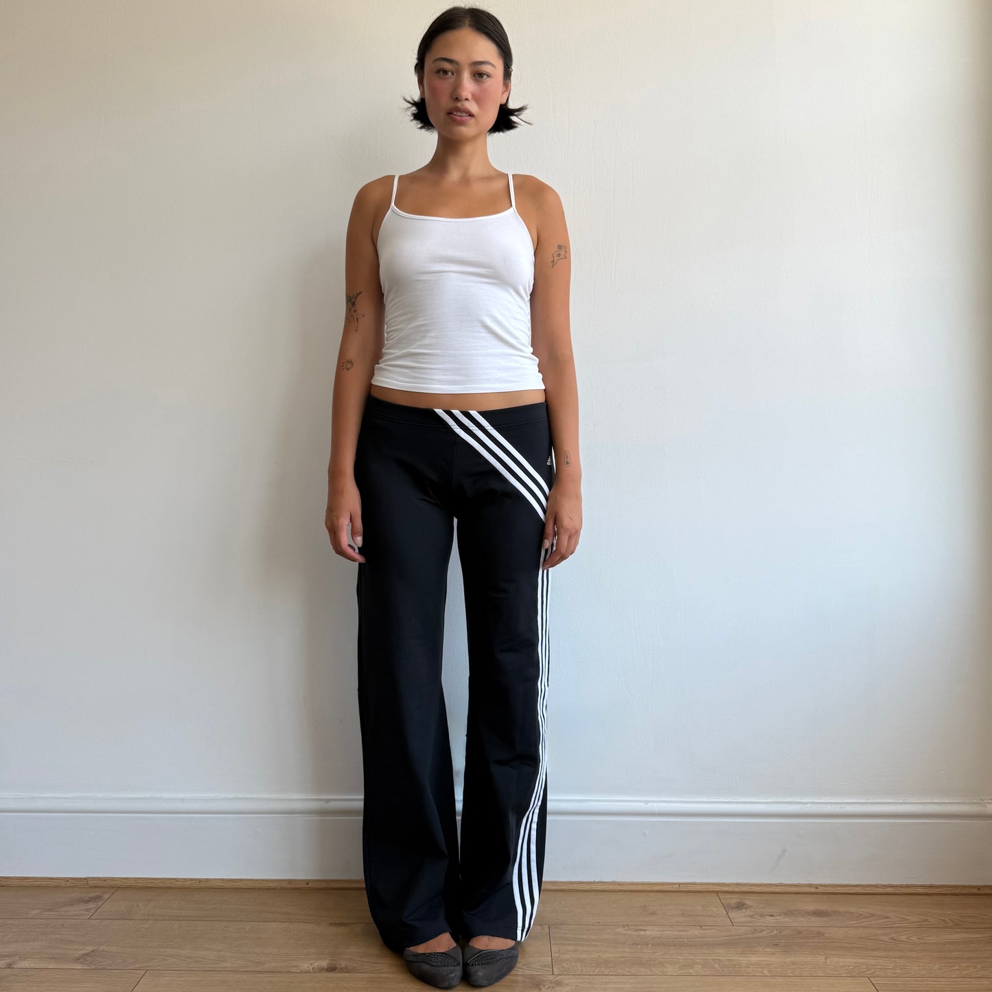 Adidas striped flared yoga pants- Size M