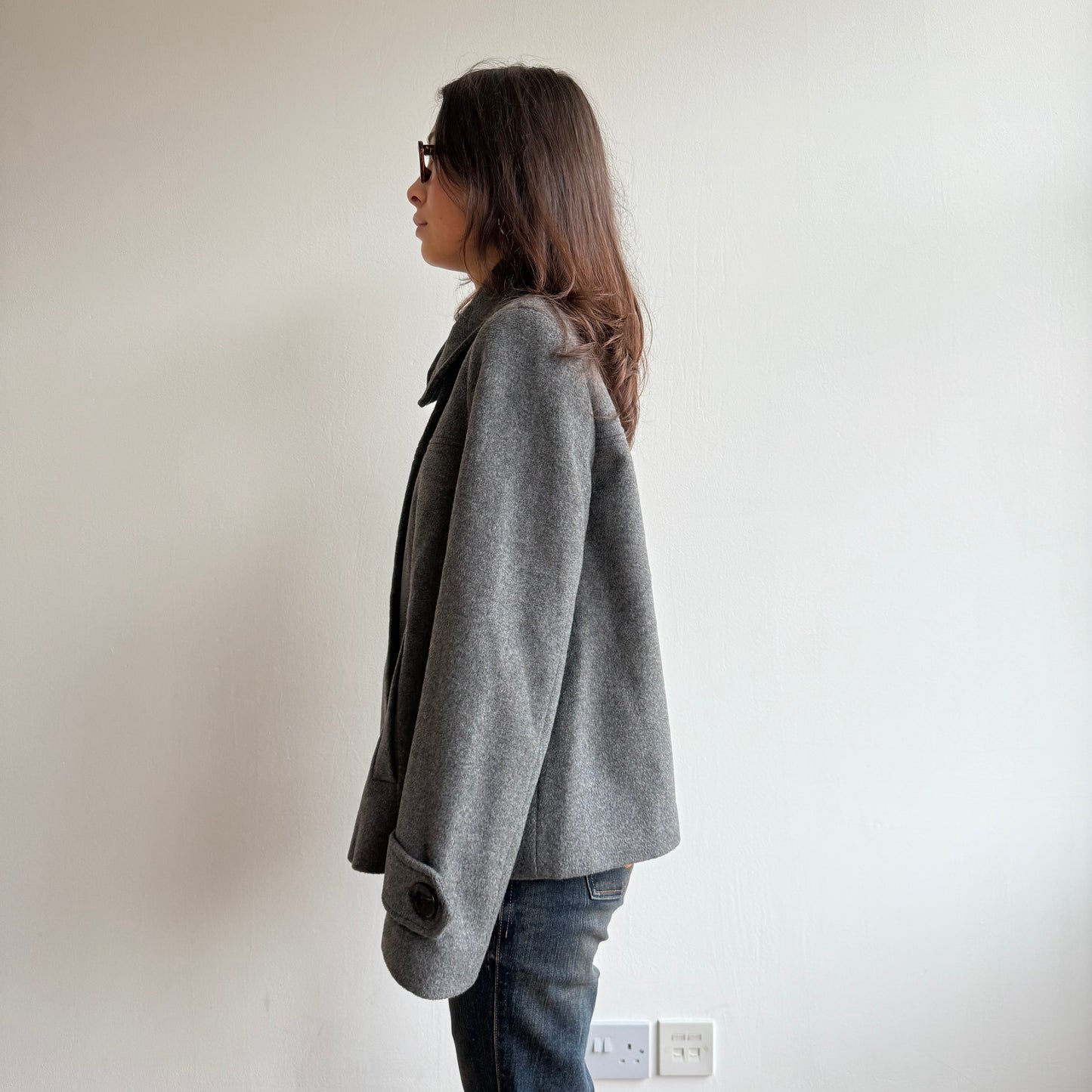 Dark grey peacoat - Size M