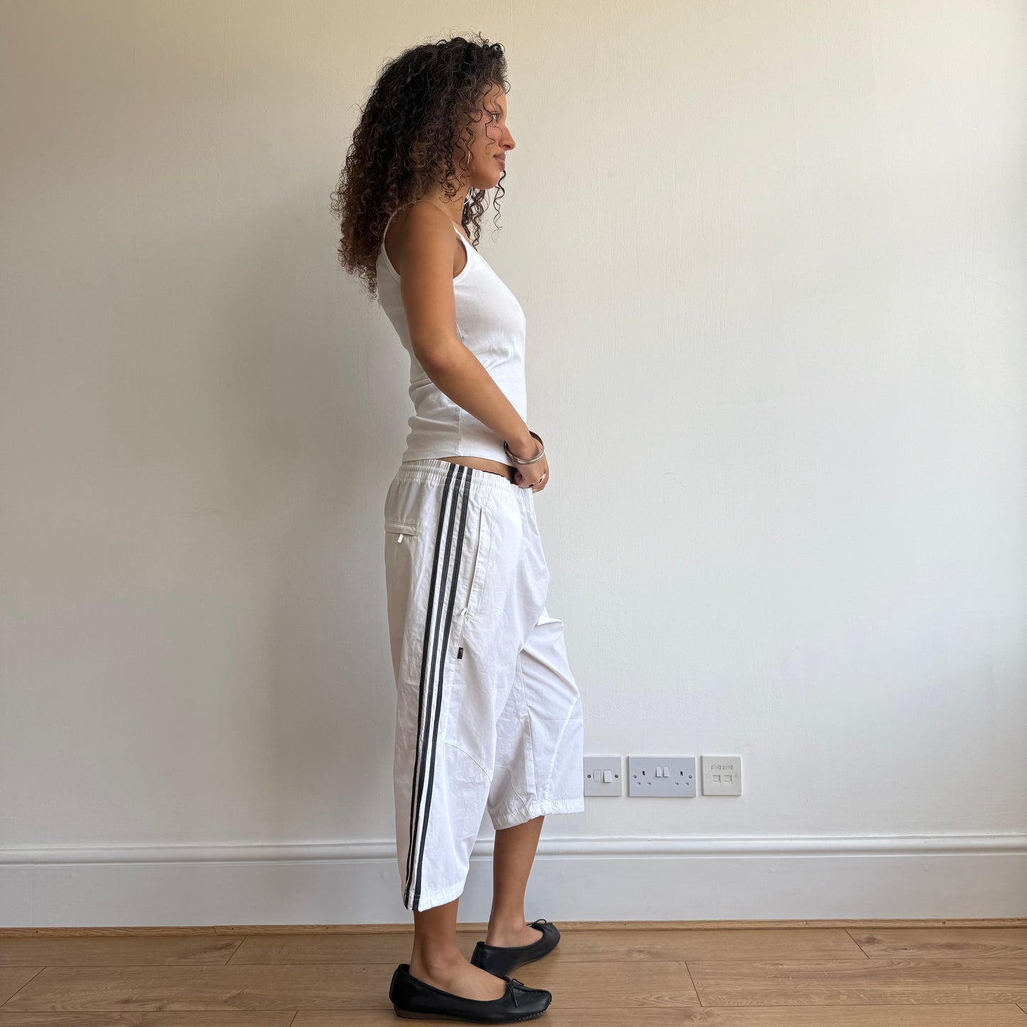 White Adidas capris - Size M