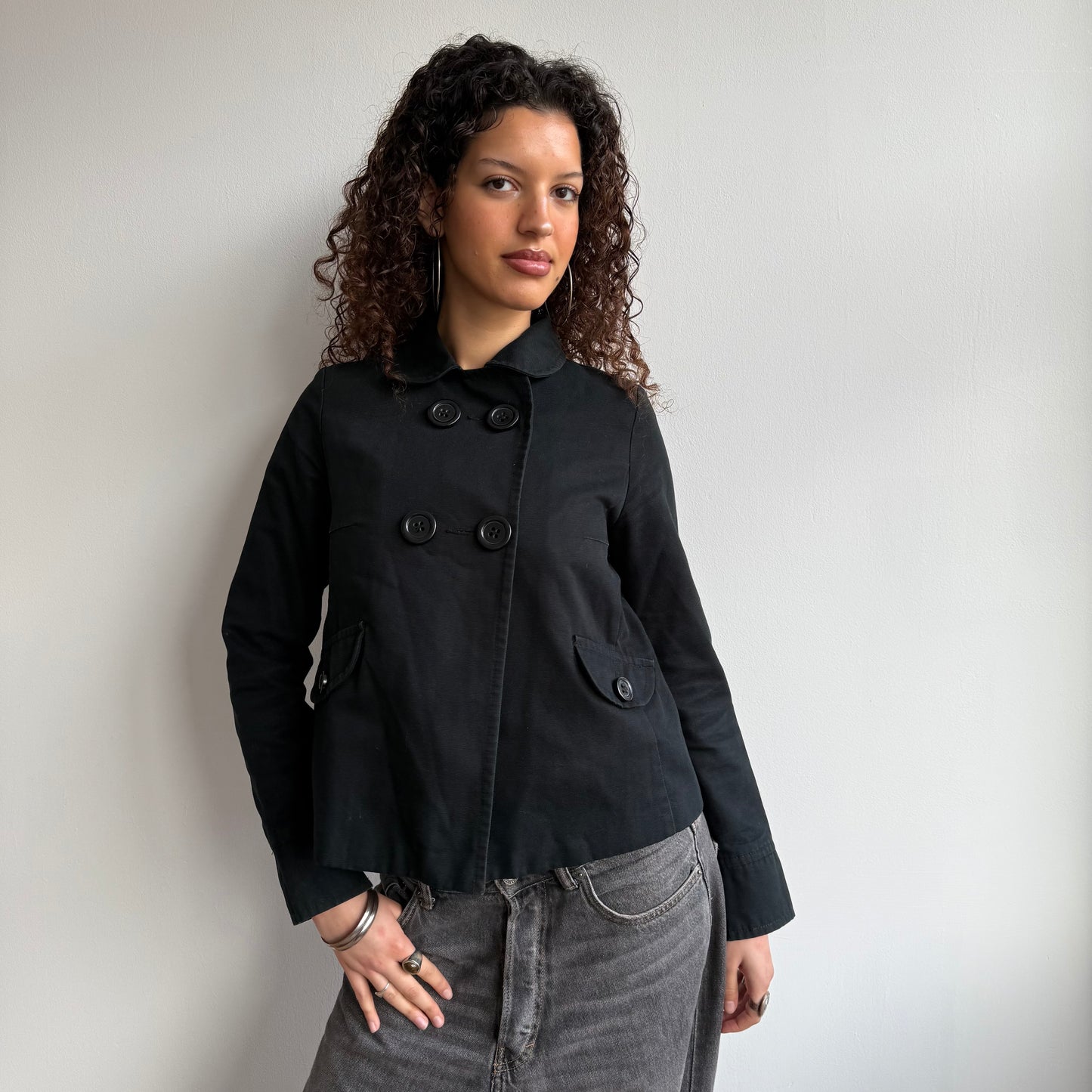 Black swing peacoat - Size S