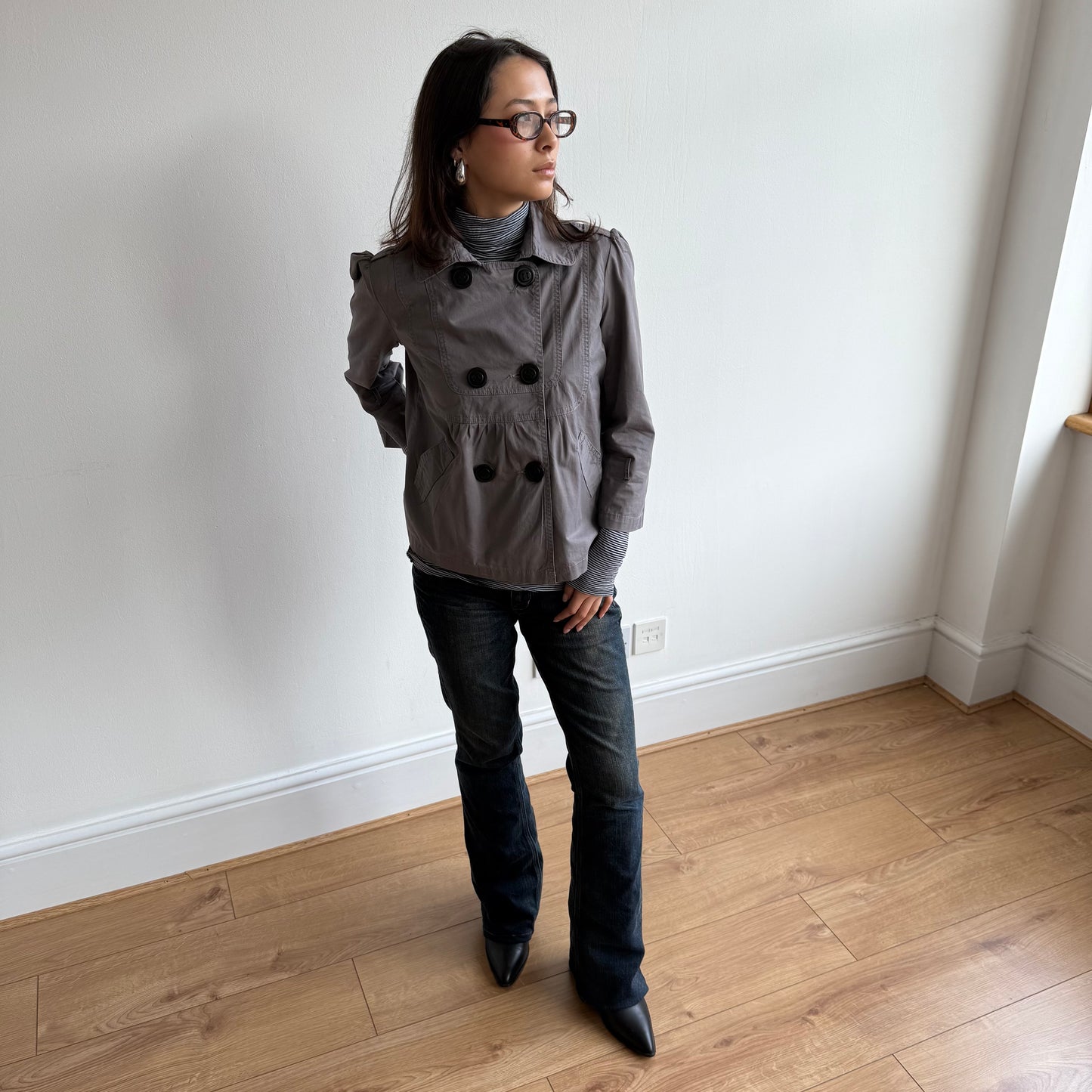 Taupe peacoat - Size S