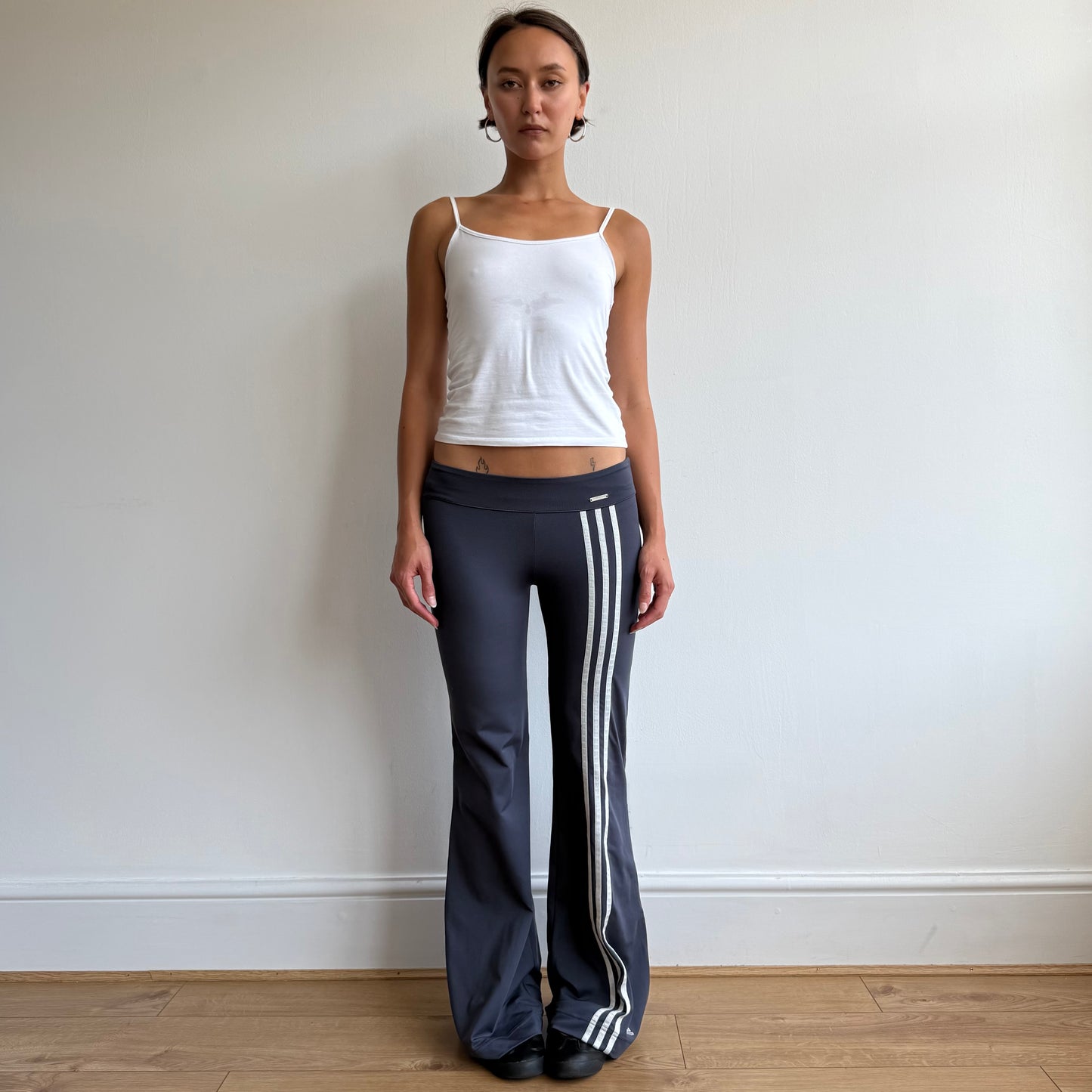 Adidas striped flared yoga pants + top - Size S