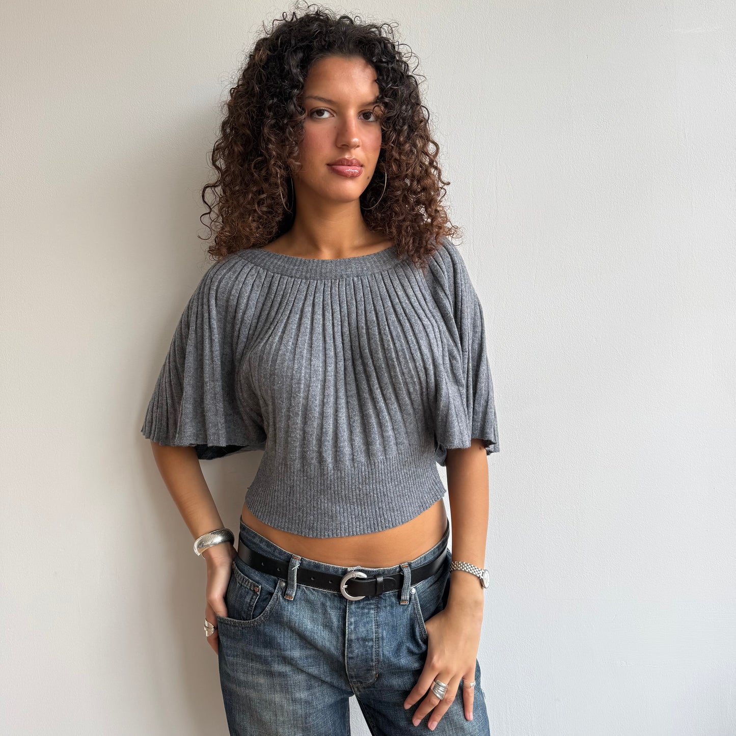 Dark grey batwing knit - Size S/M