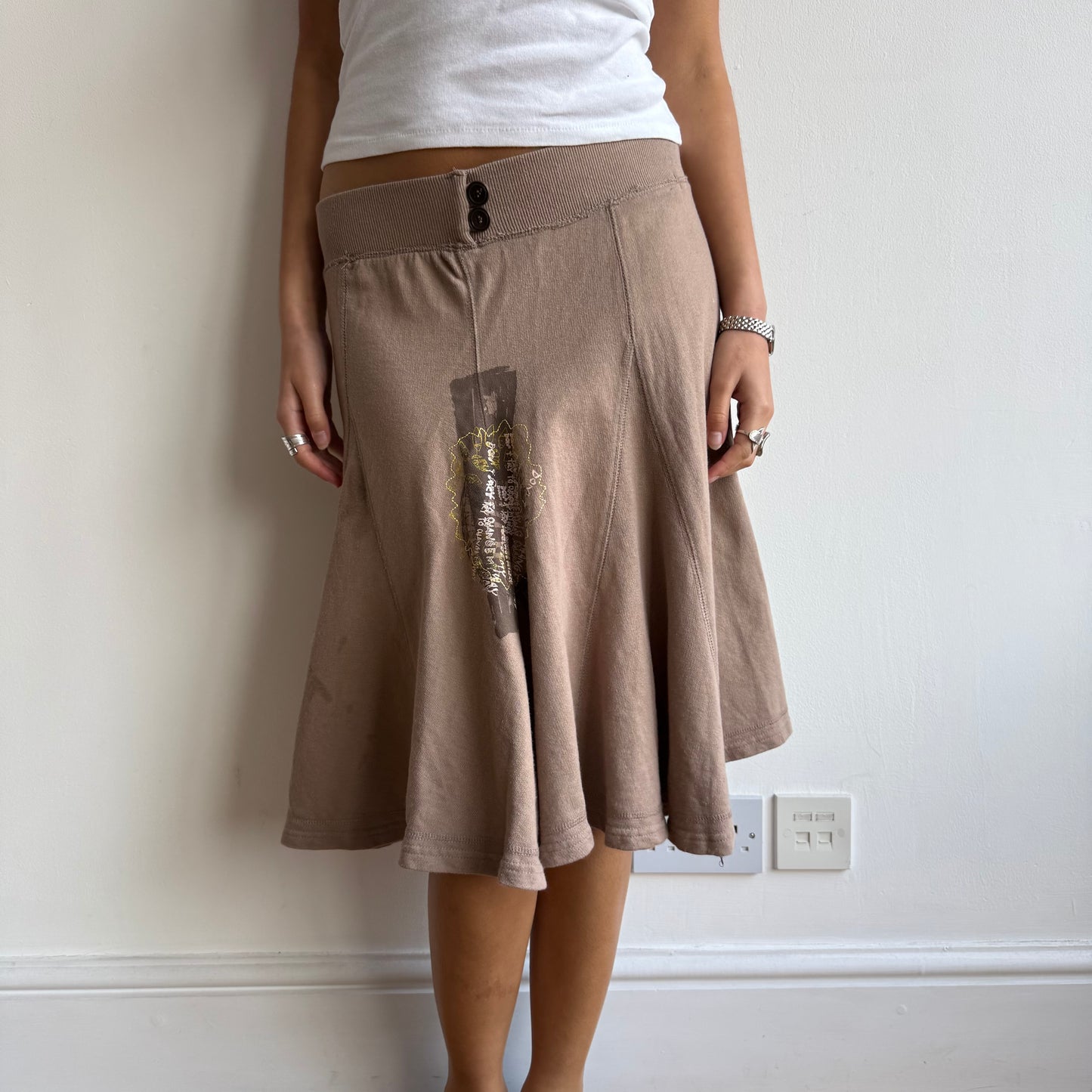 Brown cargo sweatshirt skirt - Size S